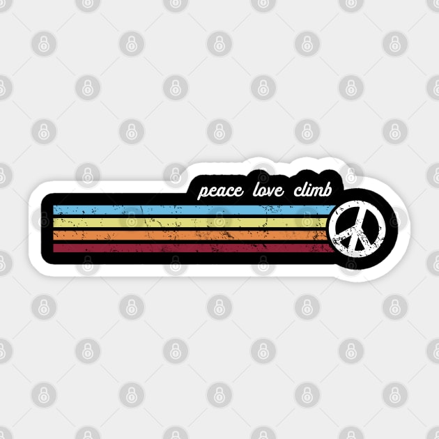 Retro Stripes Peace Love Climb Sticker by Jitterfly